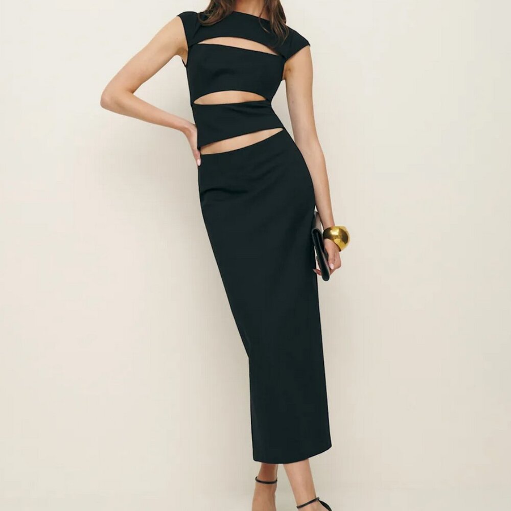 Reformation Stella Knit Dress Black - Size XS